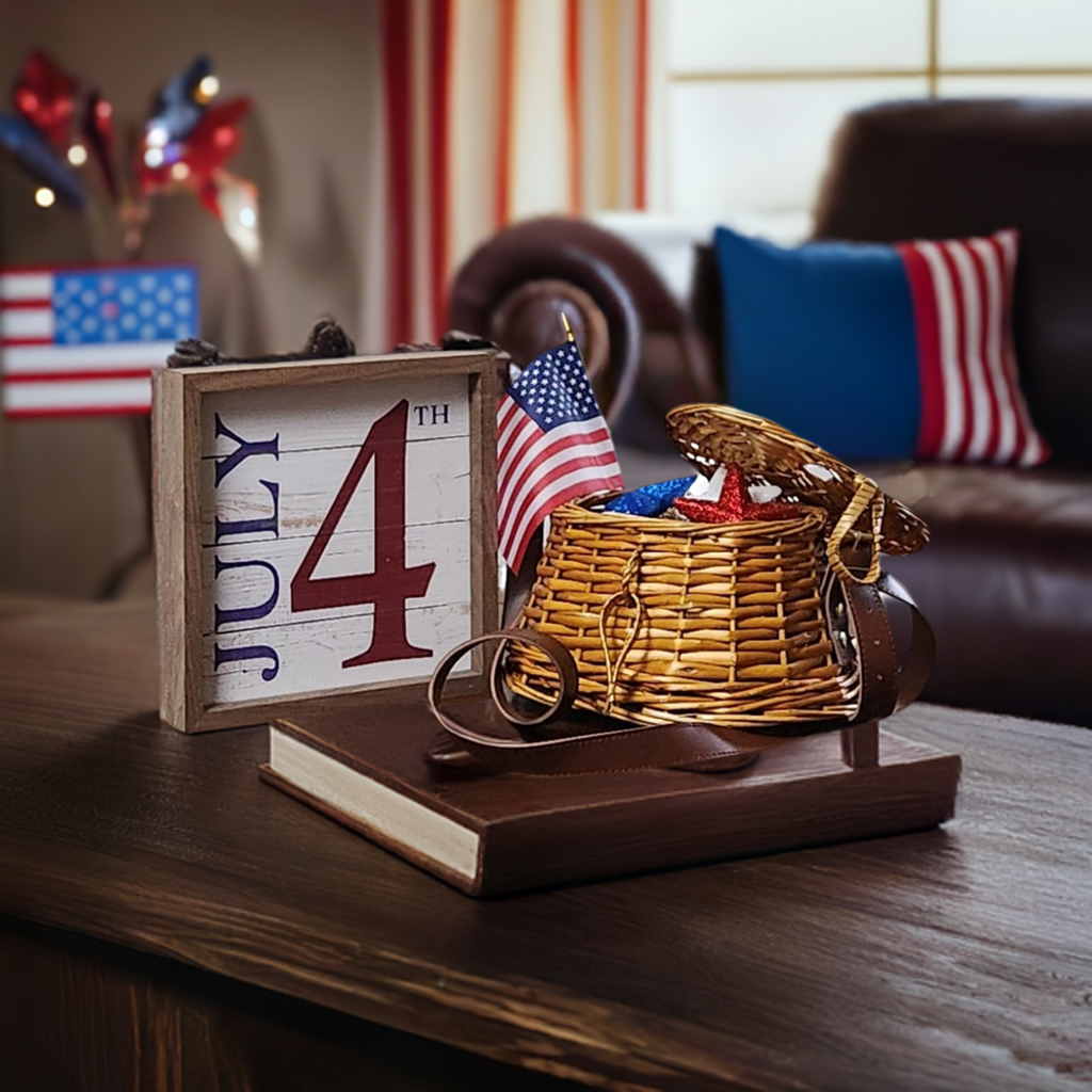 Celebrate July 4th  with Patriotic Charm: Red, White, and Blue Decor Ideas from Cozy Charm Deco