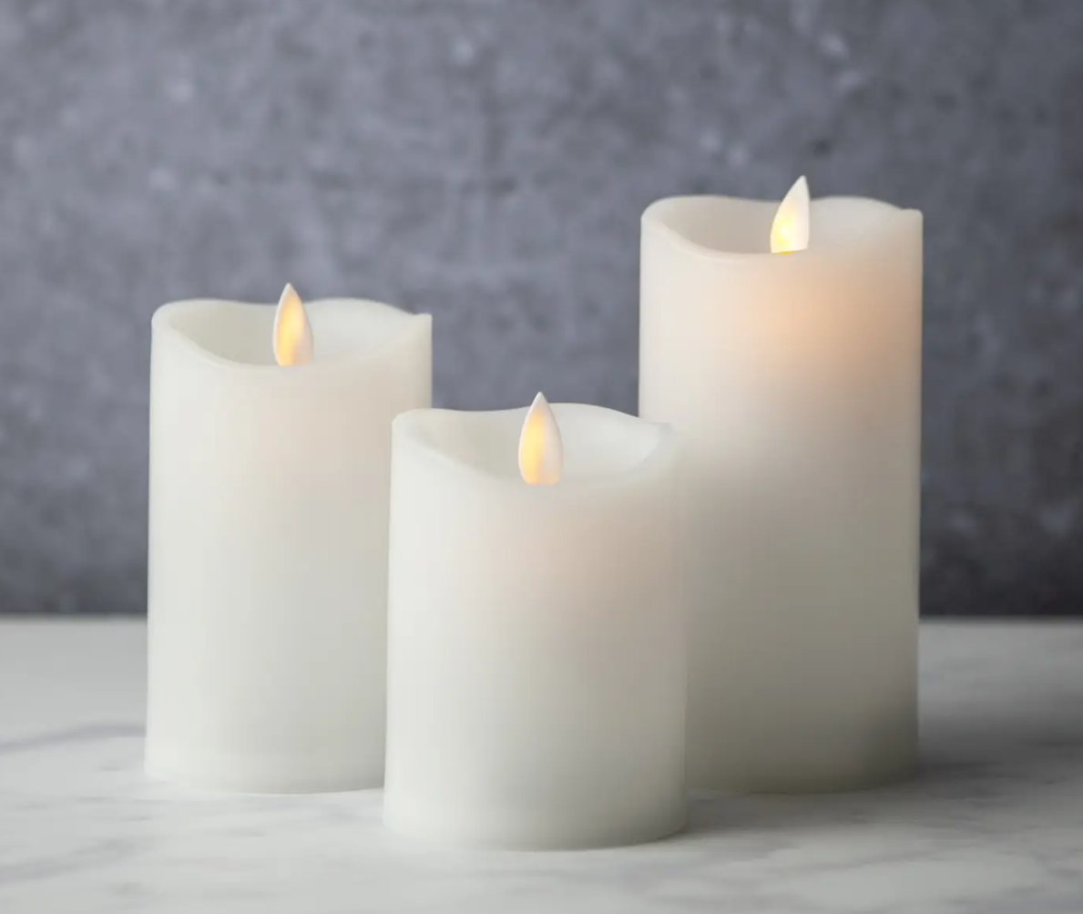 Flameless Candles: Set of 3 with Remote and Timer