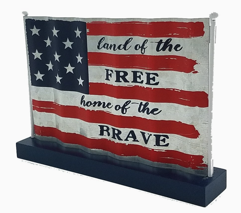 Patriotic Metal American Flag Tabletop Décor